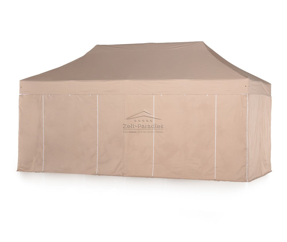 Faltzelt / Faltpavillon 4x8m Big Hexagon Extrem 50mm Set Beige