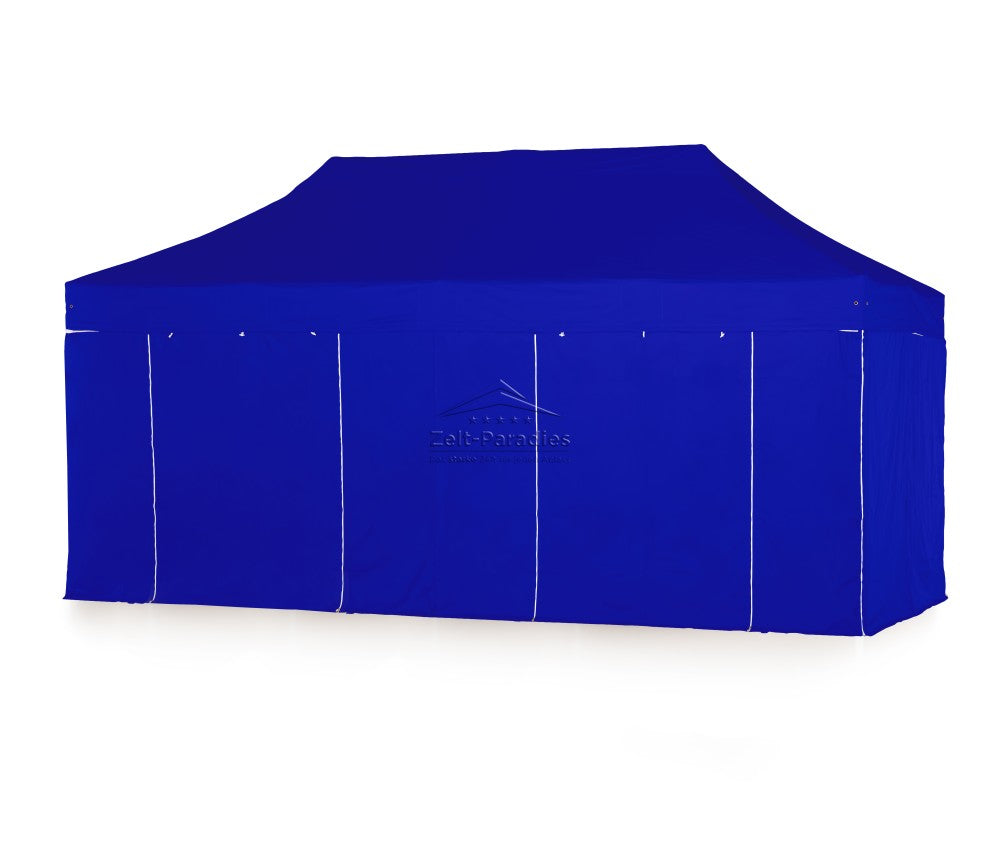 Faltzelt / Faltpavillon 4x8m Big Hexagon Extrem 50mm Composit Set Marineblau