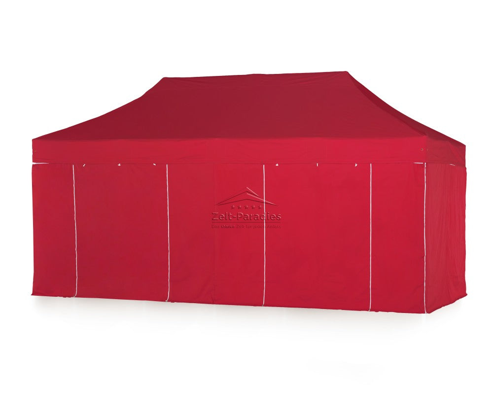 Faltzelt / Faltpavillon 4x8m Big Hexagon Extrem 50mm Set Rot